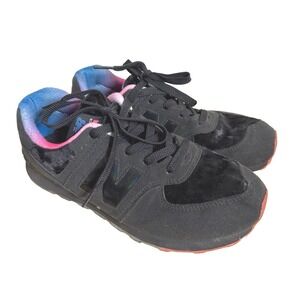 New Balance 574 Sneakers Kids 7 Pre-Owned Shoes Black Velvet Iridescent GC574WKB
